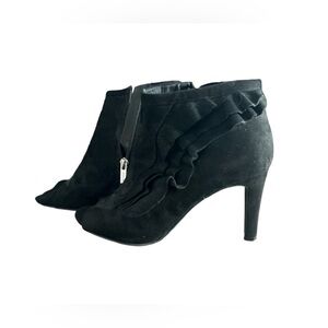 Black toe peep boot heels